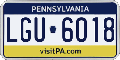 PA license plate LGU6018