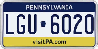 PA license plate LGU6020