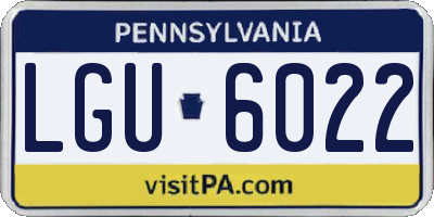 PA license plate LGU6022