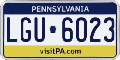 PA license plate LGU6023
