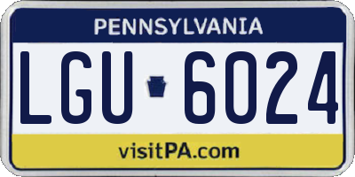 PA license plate LGU6024