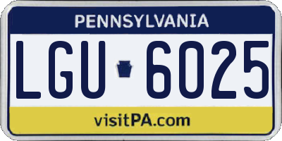 PA license plate LGU6025