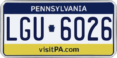PA license plate LGU6026