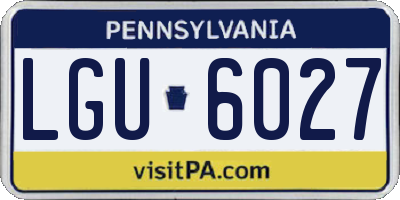 PA license plate LGU6027