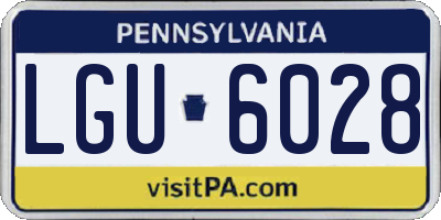PA license plate LGU6028