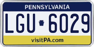 PA license plate LGU6029
