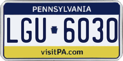 PA license plate LGU6030