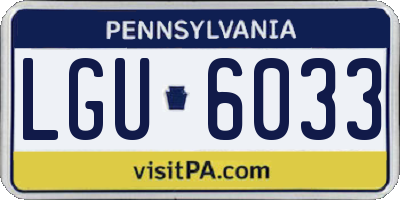 PA license plate LGU6033