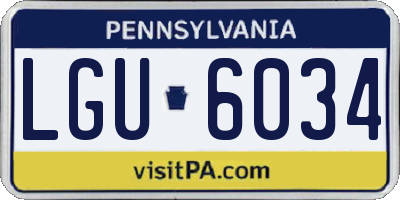 PA license plate LGU6034