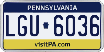PA license plate LGU6036