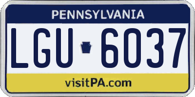 PA license plate LGU6037