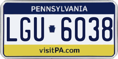 PA license plate LGU6038