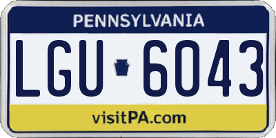 PA license plate LGU6043