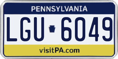 PA license plate LGU6049