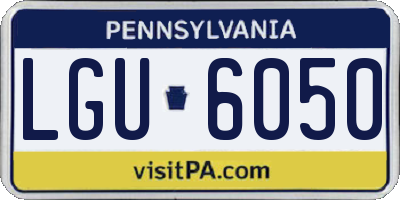 PA license plate LGU6050
