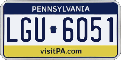 PA license plate LGU6051