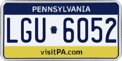 PA license plate LGU6052