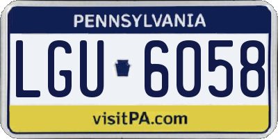 PA license plate LGU6058