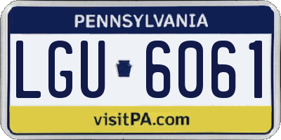 PA license plate LGU6061