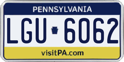 PA license plate LGU6062