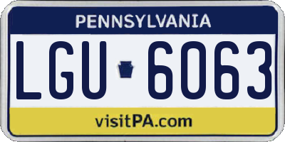 PA license plate LGU6063