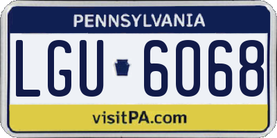PA license plate LGU6068