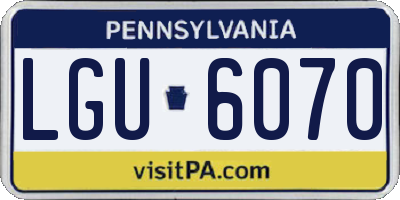 PA license plate LGU6070