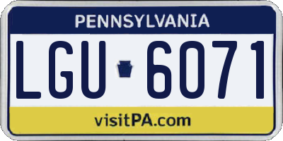 PA license plate LGU6071