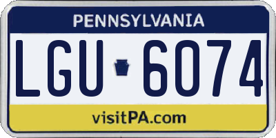 PA license plate LGU6074