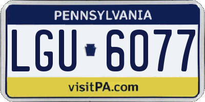 PA license plate LGU6077