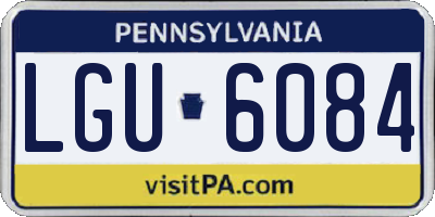 PA license plate LGU6084