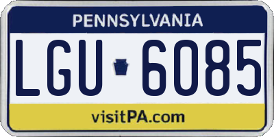 PA license plate LGU6085