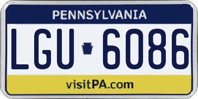 PA license plate LGU6086