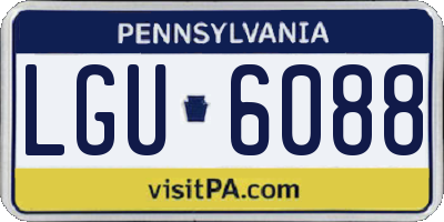 PA license plate LGU6088