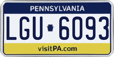 PA license plate LGU6093