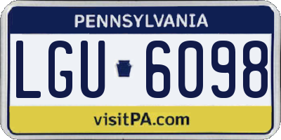 PA license plate LGU6098