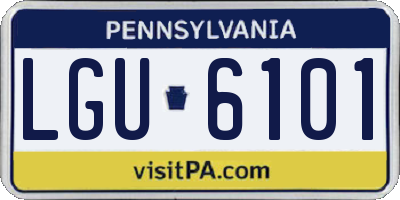 PA license plate LGU6101