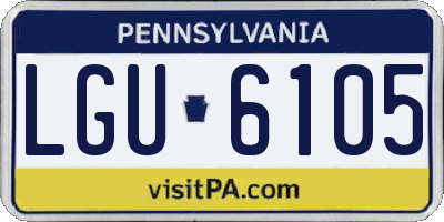 PA license plate LGU6105