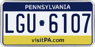 PA license plate LGU6107