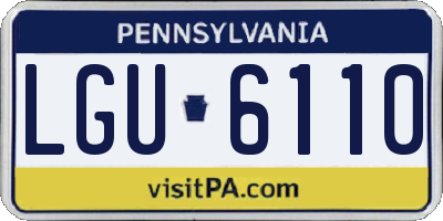 PA license plate LGU6110