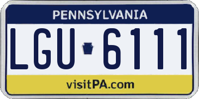 PA license plate LGU6111