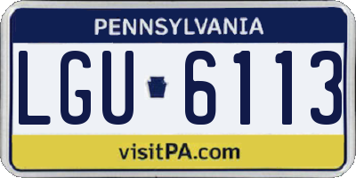PA license plate LGU6113