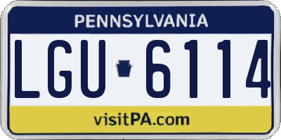 PA license plate LGU6114