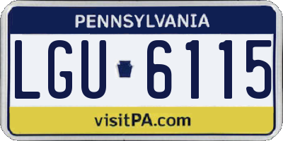 PA license plate LGU6115