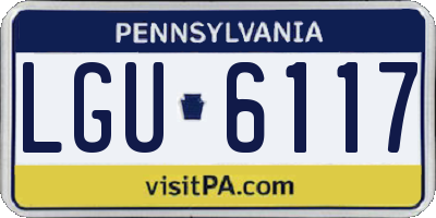 PA license plate LGU6117