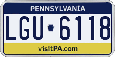 PA license plate LGU6118