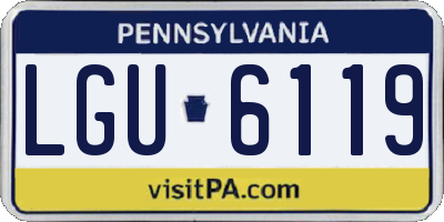 PA license plate LGU6119