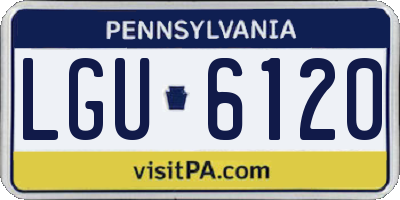 PA license plate LGU6120