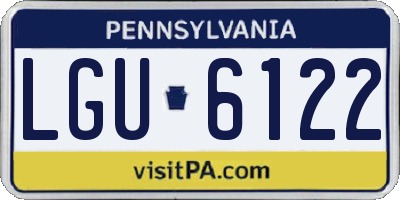 PA license plate LGU6122