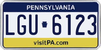 PA license plate LGU6123